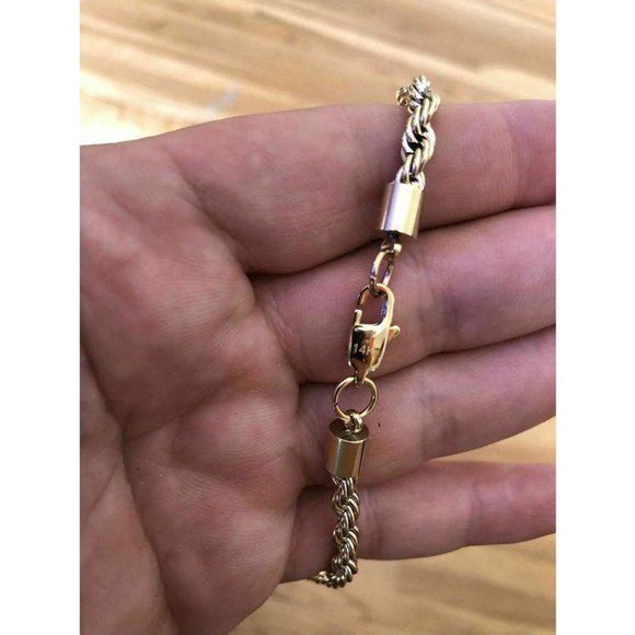 Harlembling 14k Gold Steel Thick 5mm Rope Chain - Picture 10 of 11